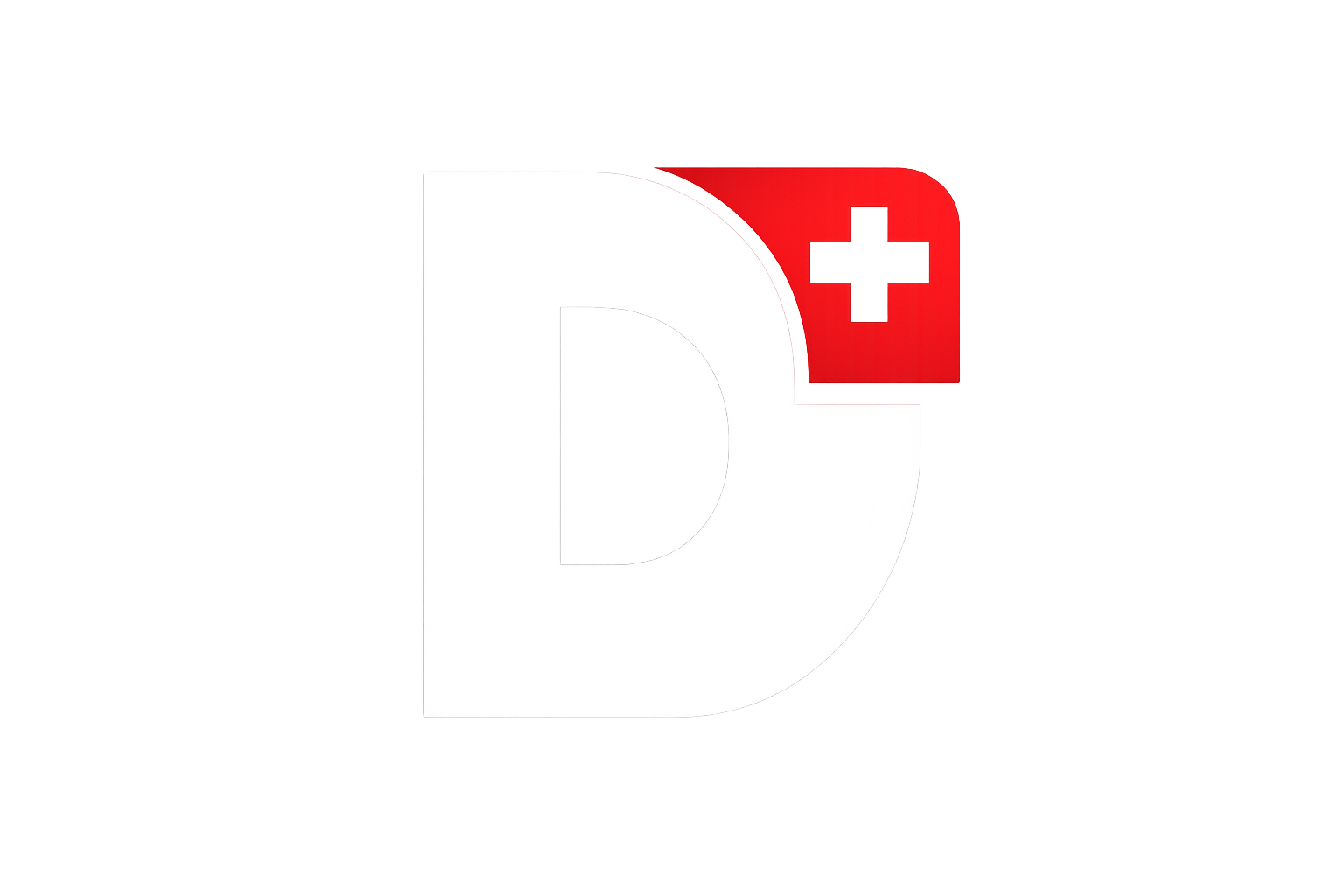 Logo Dolibarr en blanc avec croix suisse